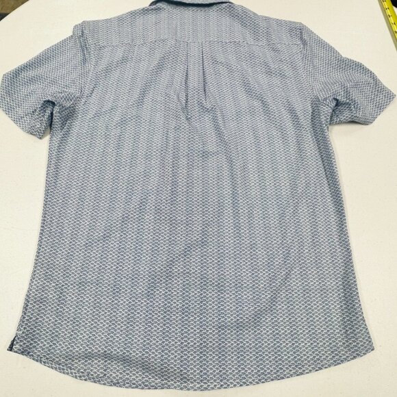 Johnnie O Shackleford Hangin’ Out Short Sleeve Button-Up Medium NWOT Navy Blue - Picture 11 of 14